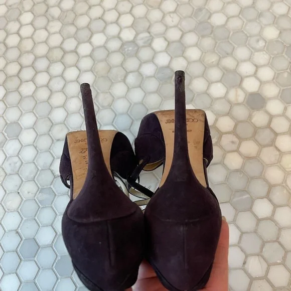Jimmy Choo Purple Suede Fairview Heel - Picture 6 of 6